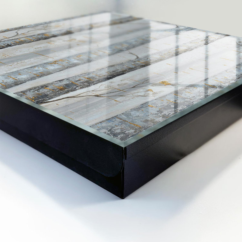 Key cabinet for wall, Opens to the left, 30x30x5, Black, Birch trunks, subtle details, natural charm, 