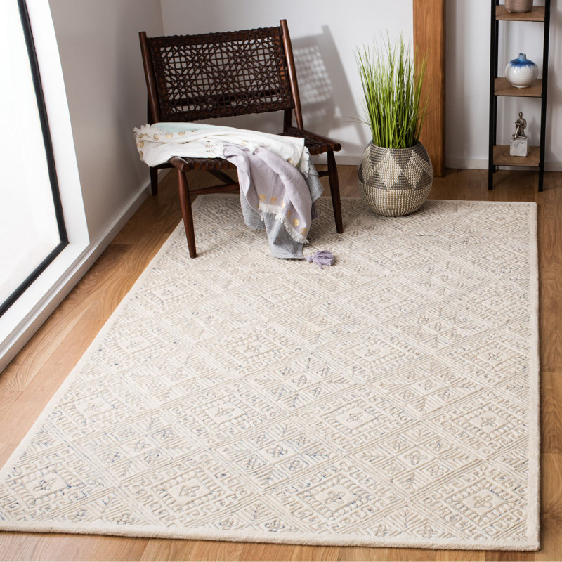 Frederic Hand Tufted Wool Geometric Rug, Rectangle 9' x 12'