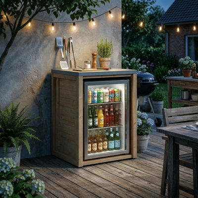 Armoire de réfrigérateur d'extérieur en cèdre