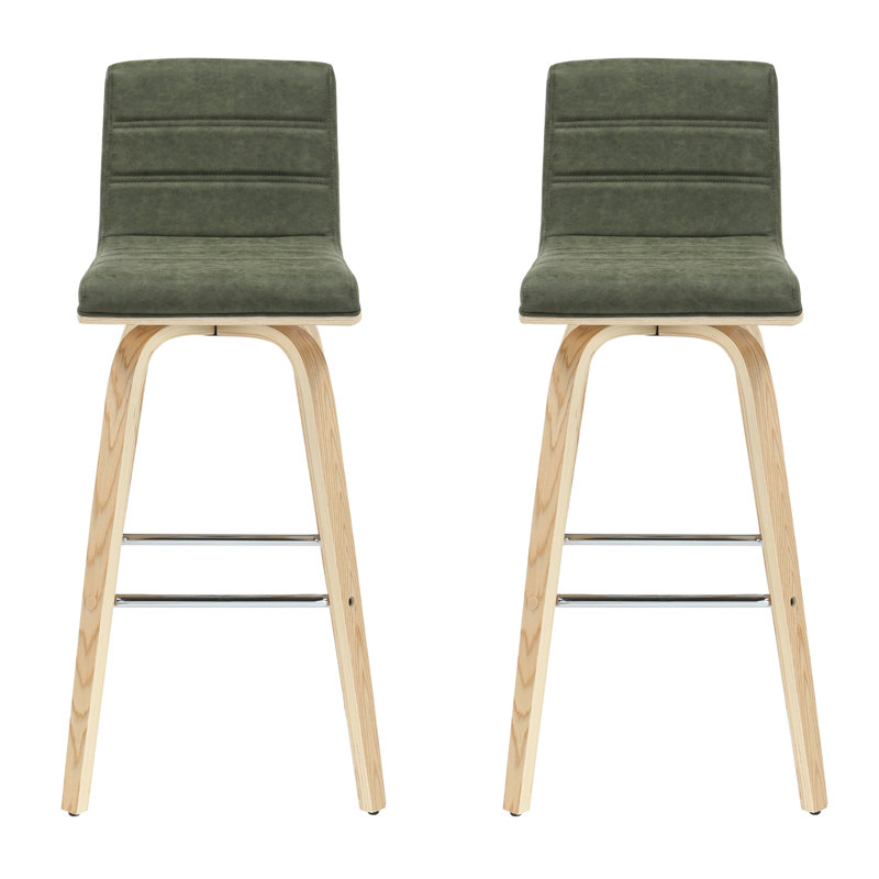 Werth 39,5 po Ensemble de 2 tabourets de bar en bois H, Vert, 39.5"