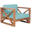 Chaise de patio en teck avec coussins Anguilla-86506436