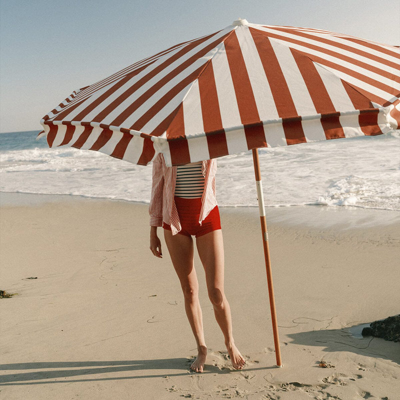 Amalfi Umbrella, Red/White 