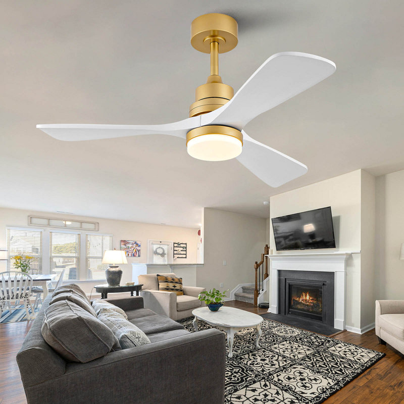 Ventilateur de plafond intérieur 42 po avec 3 lumières à DEL à intensité variable et moteur à courant continu réversible