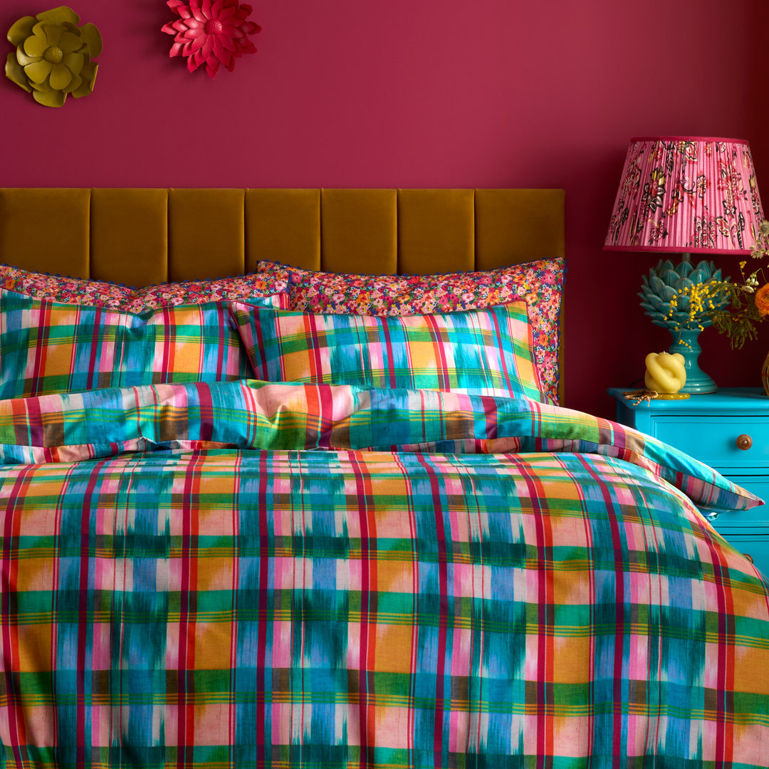 Sophie Robinson Wanderweave Ikat Check Cotton Chequered Duvet Cover Set with Pillowcases - Image 3
