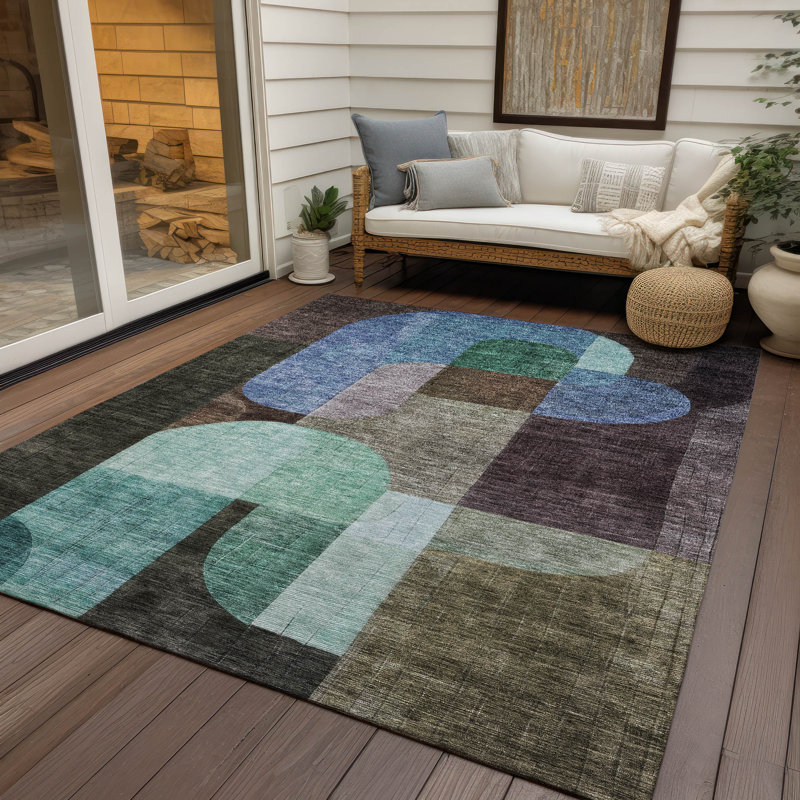 Tapis intérieur / extérieur brun Milo , 10 pi x 14 pi