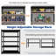 Tablettes de rangement en acier de 83,86 po, support réglable robuste à 5 couches, étagère de garage imperméable et résistante à l’humidité pour le rangement de garde-manger industriel
