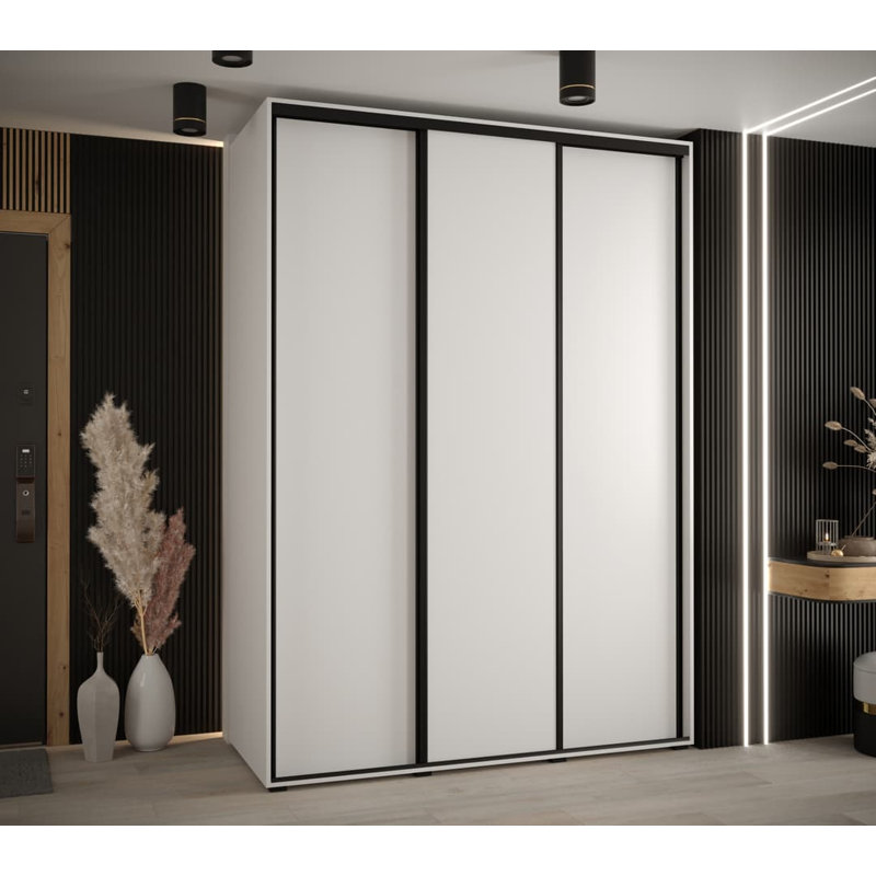 Auniya 3 Door Manufactured Wood Wardrobe, White