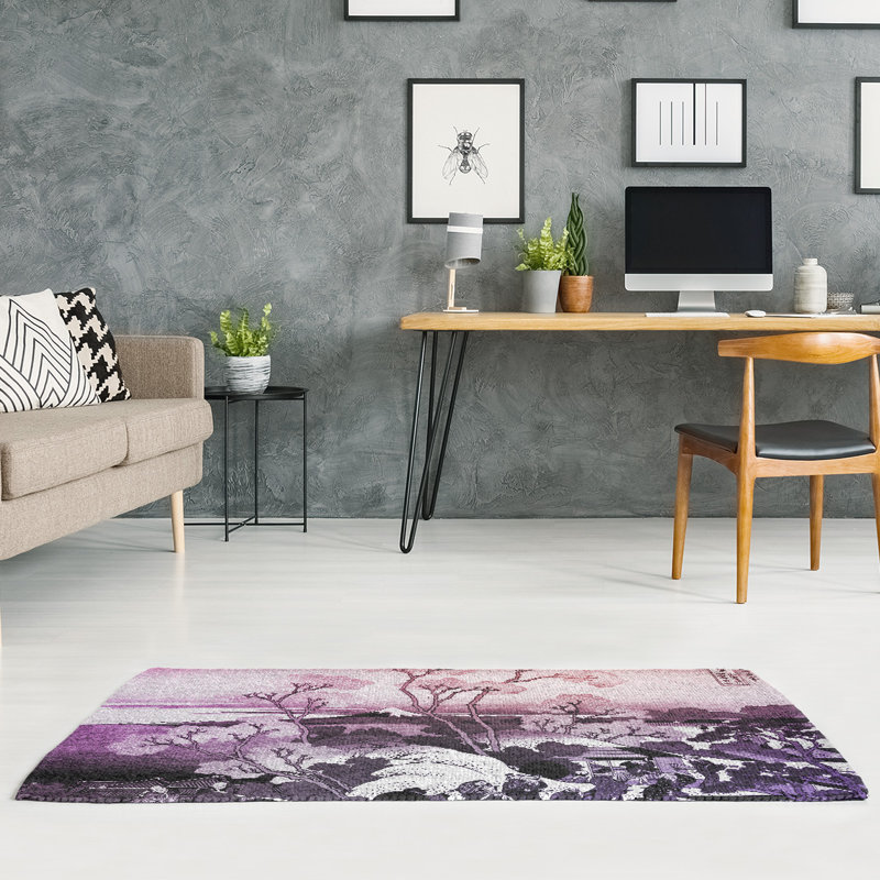 Tapis de fleurs rouge/mauve mt. fuji through the cerise, Rectangle 3 pi x 5 pi