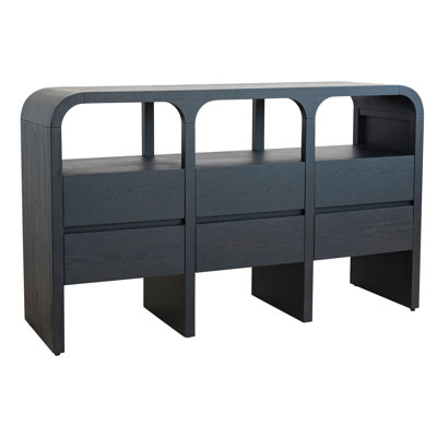 Rubberwood and Oak Veneer Console Table