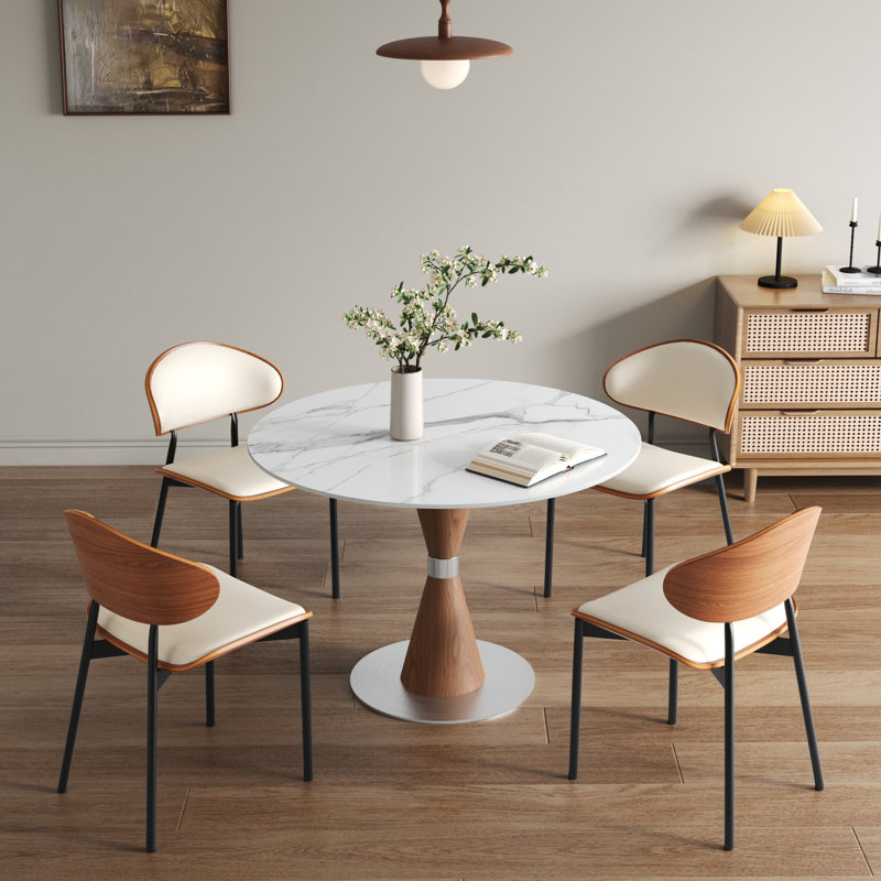Table de petit-déjeuner Table de salle à manger ronde Table de tulipe moderne 31 "/ 39", H 29,5 po x l 39,37 po x P 39,37 po