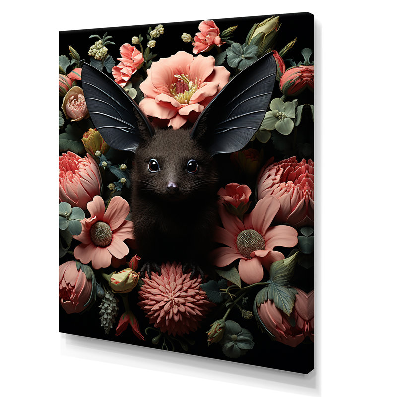 Fantaisie de chauve-souris surréelle, Toile tendue, H 20 po x l 12 po