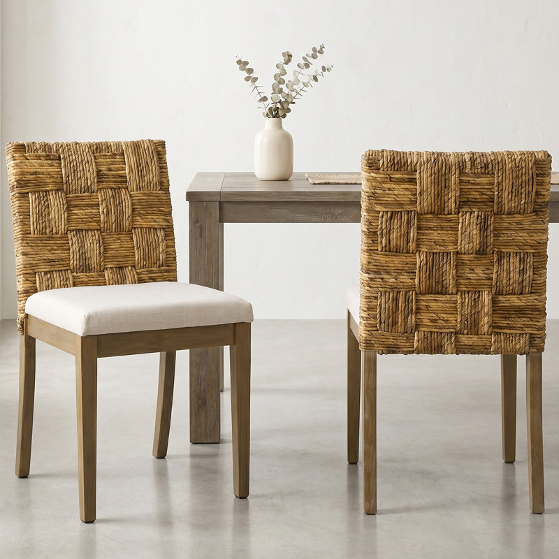 Chaise rembourrée en bois massif 17,9 po