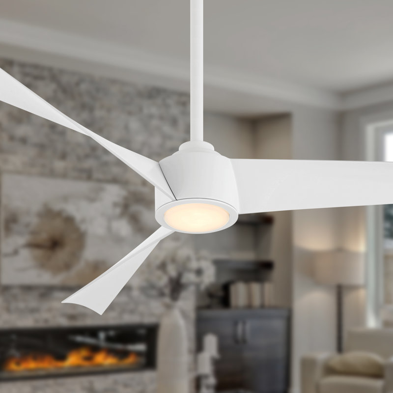 Ventilateur de plafond à DEL Pike, Blanc, Blanc