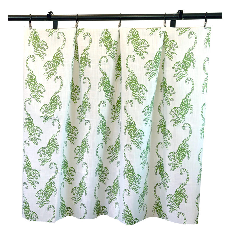 Rideaux à imprimé tigré vert et blanc, L 50 po x L 120 po