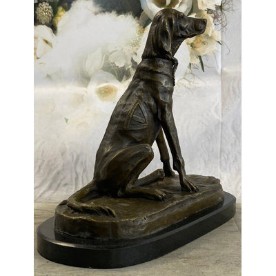 Byntlee Bronze Service Dog W/ Vest Statue Sculpture Figure Figurine 10 X 10