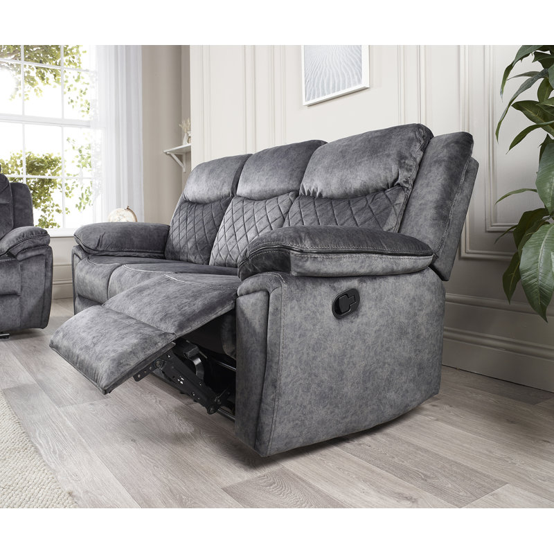Kove 2 Seater Velvet Reclining Sofa, 3