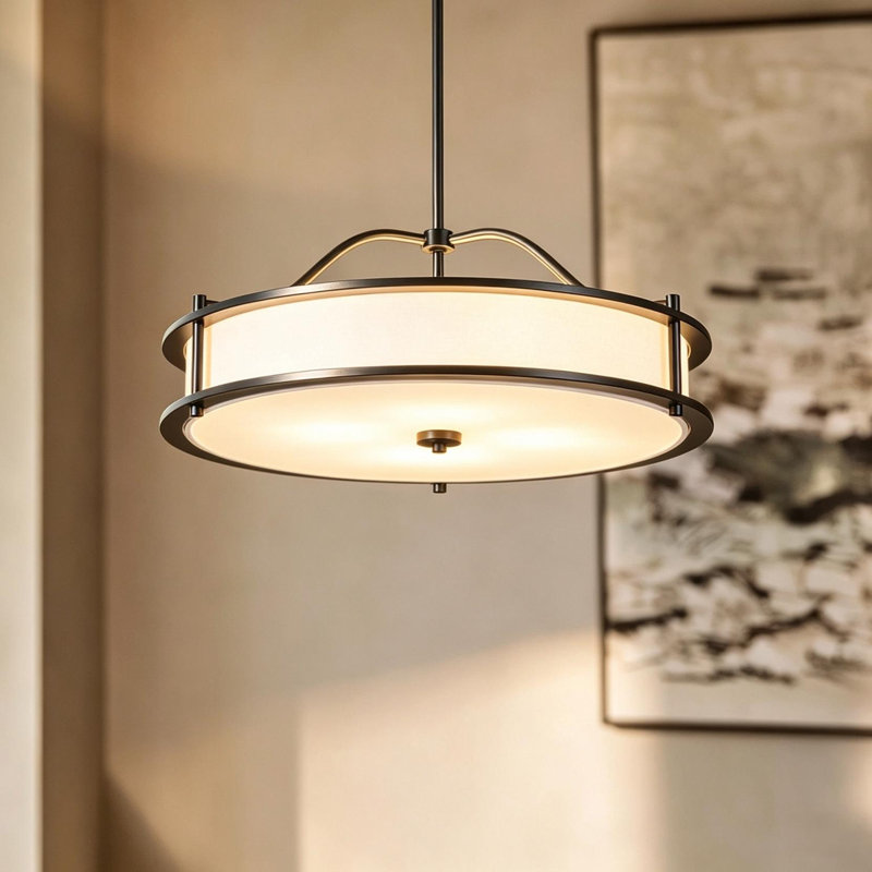 Luminaire suspendu cylindrique à 1 lumière pour salle à manger