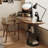 Nut-brown Half-circle Solid Wood desks-107971829