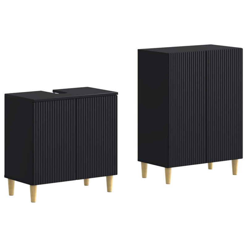 Bathroom Storage Furniture Set, Black