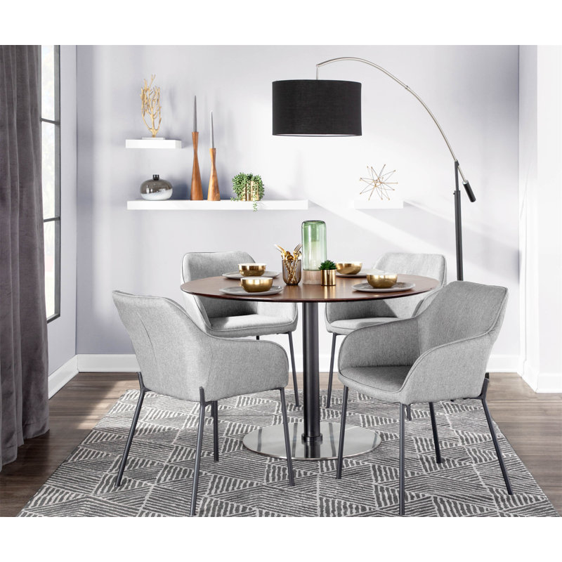 Chaise de salle à manger en métal et tissu - ensemble de 2