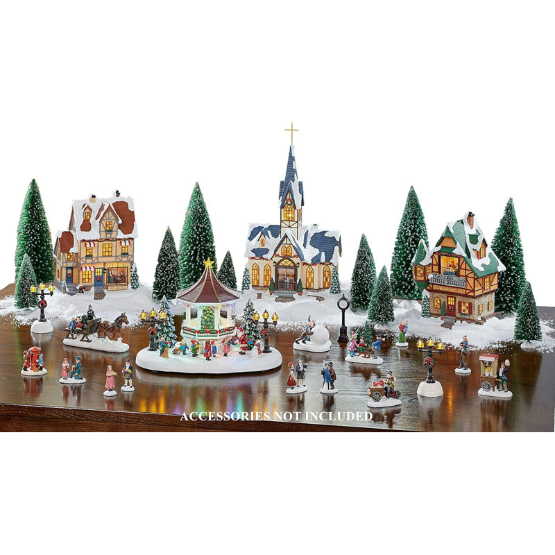 Moments in Time: Ensemble de village de Noël à DEL 30 pièces