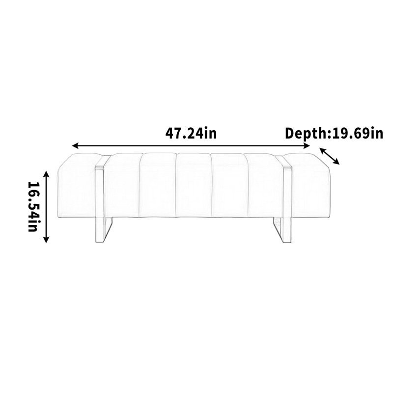 Simple bench cloakroom changing stool, Cream