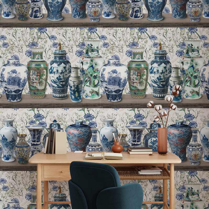 Chinese Porcelain Wallpaper Blue White