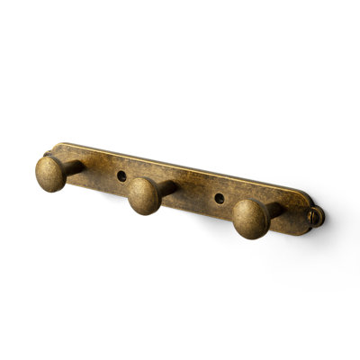  Zinc Alloy Wall Coat Hook Rack, Single Pack Coat Racks and Hooks in Antique Brass & Champagne Bronze, 3 Knob & 5 Knob Multi-Hook Rail for Entryway Bathroom Closet