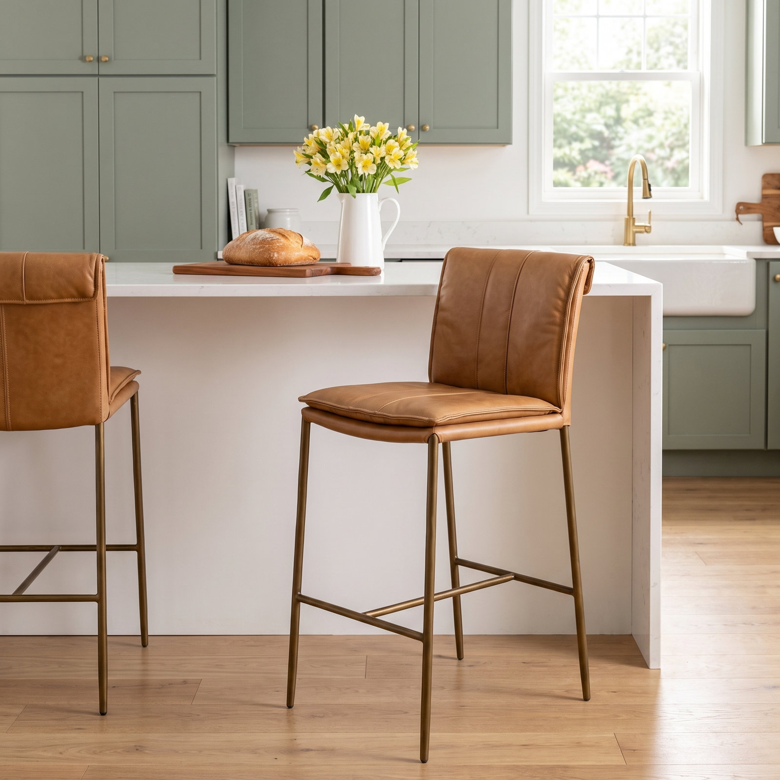 Mayer Bar Stool, Tan, Counter Stool (27" Seat Height)