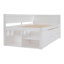 Lit de jour simple avec tiroirs et tablettes, blanc-130120239