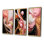 «Whimsical Lquid» rose et or Glam Art - formes abstraites, ensemble de 3 pièces