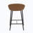 Glam Upholstered Counter Stool with Metal Frame