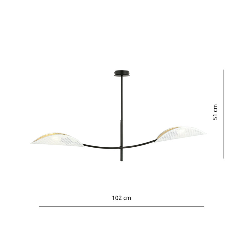 Wildhollow 2 - Light Chandelier, White/Gold
