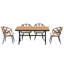 Ensemble d'extérieur contemporain avec chaises en rotin PE et table en bois plastique-110779417