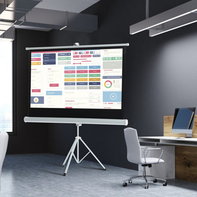 Borkowski White Portable Projection Screen