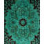 Tapis vert contemporain en laine noué à la main 2 pi 8 po x 4 pi 2 po Celis