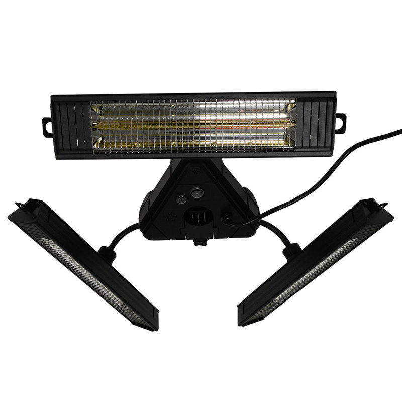 Black Electric Infrared Parasol Heater with Remote Control