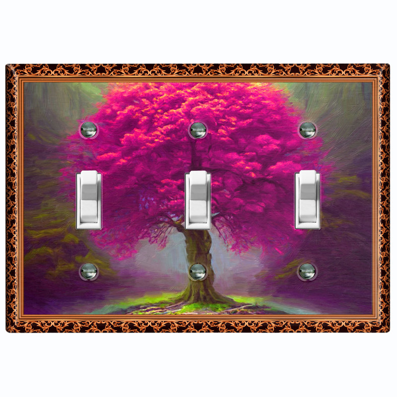 Plaque murale à 3 interrupteurs à bascule Fantasy Ethereal Tree