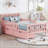 Twin Wood Platform Bed with Guardrails on Both Sides and Two Storage Drawers