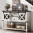 46'' Entryway Cabinet With 2 Sliding Barn Doors & Drawer Console Table Wood Sideboard Buffet For Living Room Hallway-1641619828