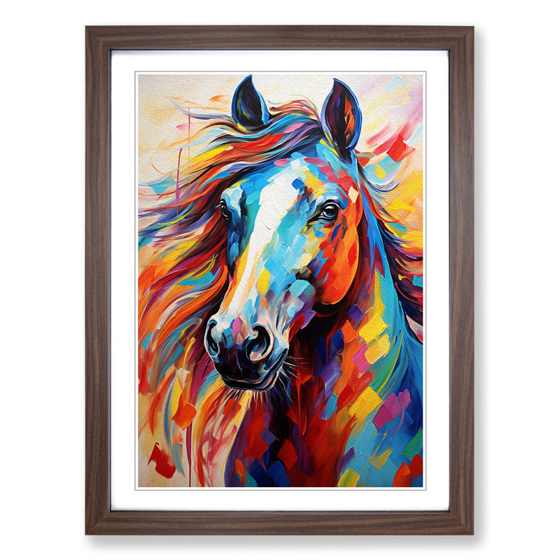 Horse Expressionism - Single Picture Frame Print on Wood