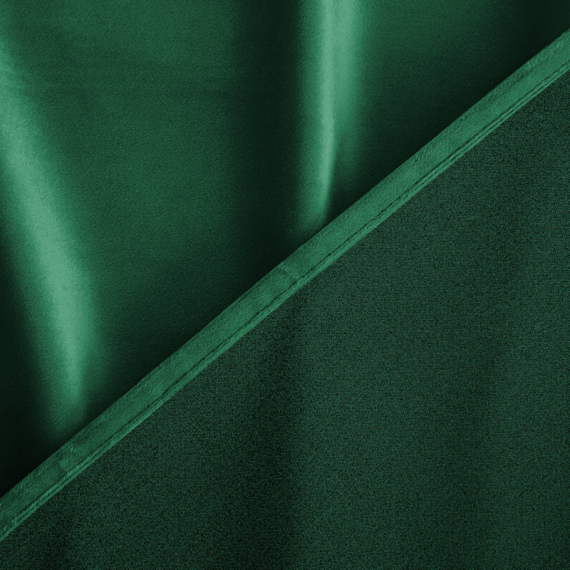 Thermal Velvet Curtains with Eyelet Ring Top - Blackout Crushed Velvet Drapes Pair, 168cm Width x 137cm Drop, Green Emerald