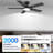 42 in.5 - Blade Smart Outdoor Indoor Black Ceiling Fan with LED Lights, Remote, Voice Control via Alexa, Dimmable, Quite DC Motor-246786050-246441794