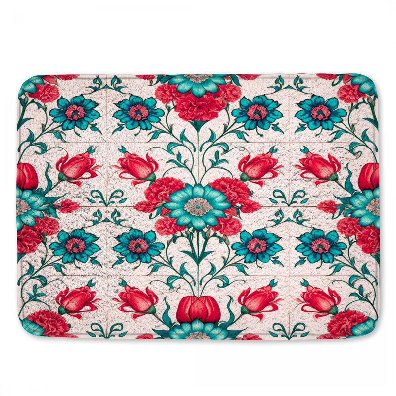 Tapis de bain Floral, L 24 po x L 17 po