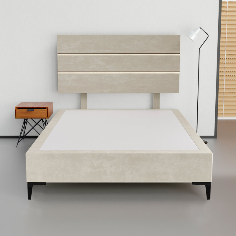 Allondra Upholstered Platform Bed, King, Taupe