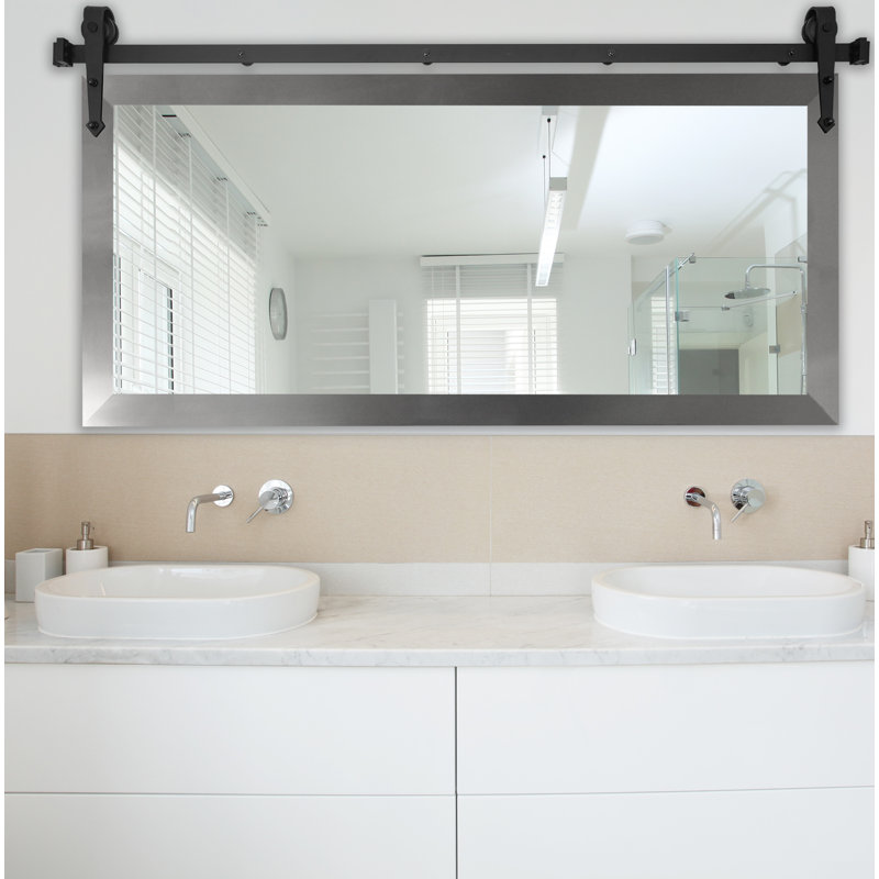 Neidig Flat Mirror, 30" H x 65" W, Silver