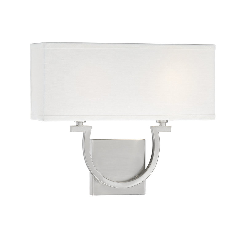  Applique murale 2 lumières Rhodes en nickel satiné, Nickel satiné