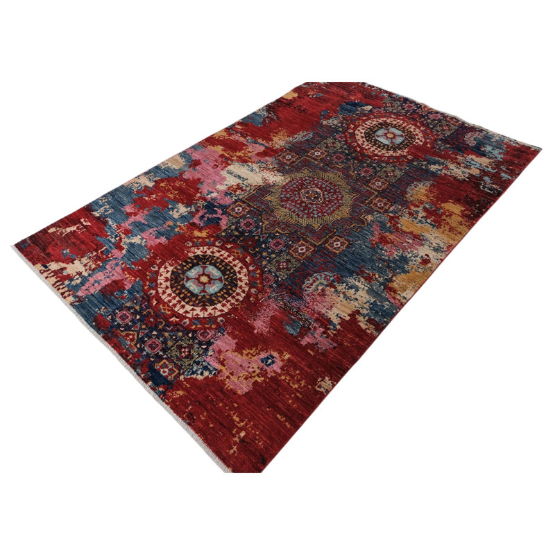High-Quality Hand-Knotted Pink And Red Area Rug