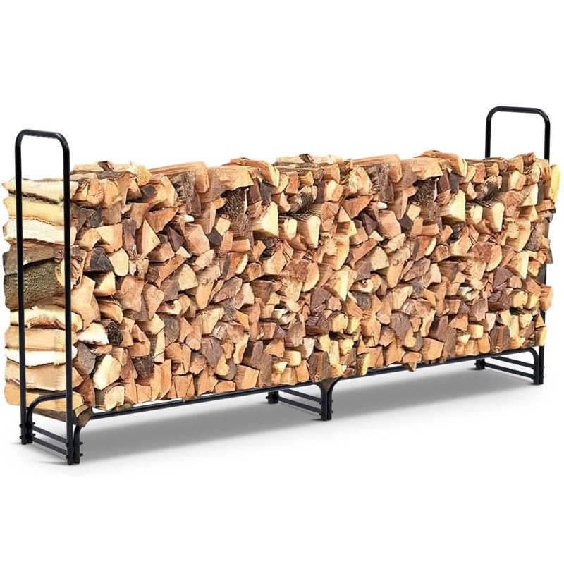 Porte-bûches de bois d'extérieur et d'extérieur 4/8 pi