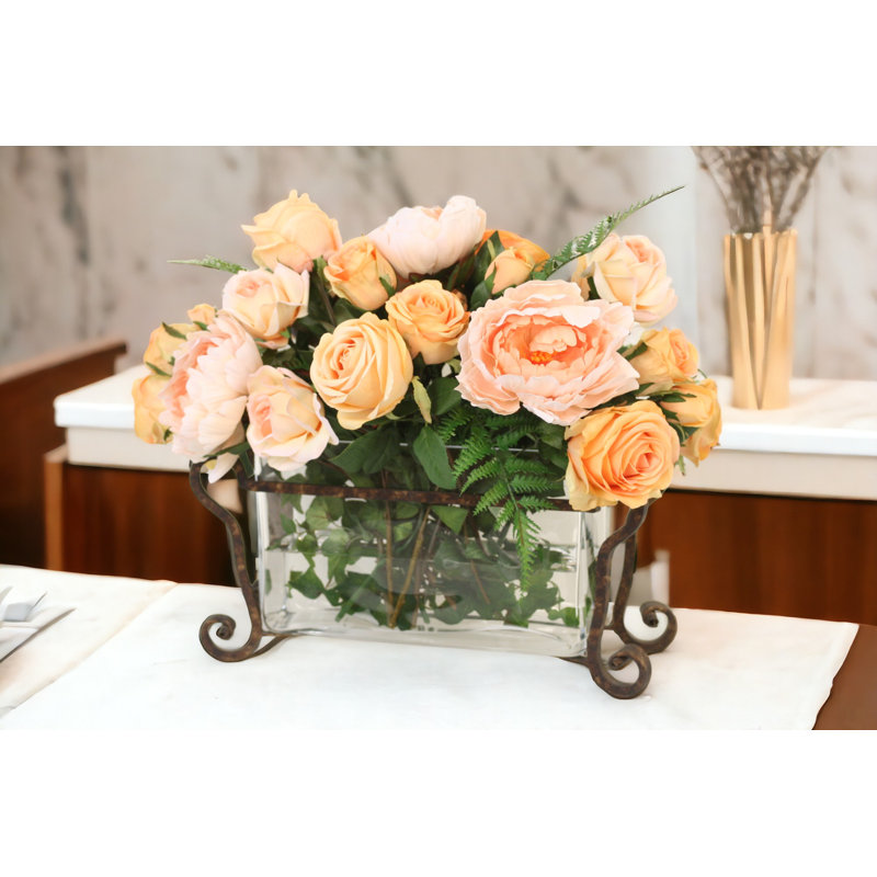 Polysilk Rose Arrangement in Vase